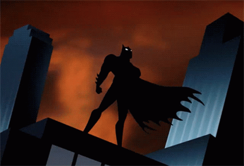 The Bat-Signal lighting up the night sky, standing in for starting again after a break